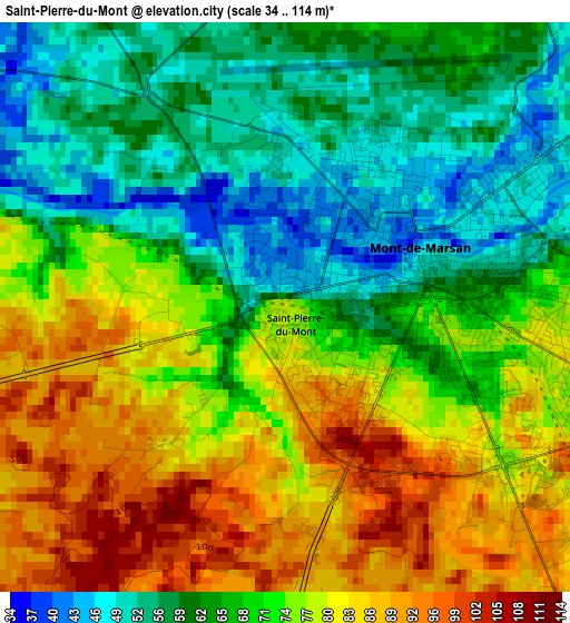 Saint-Pierre-du-Mont elevation map