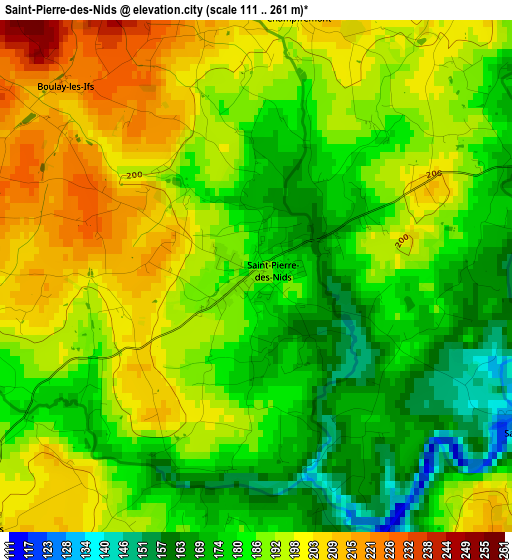 Saint-Pierre-des-Nids elevation map