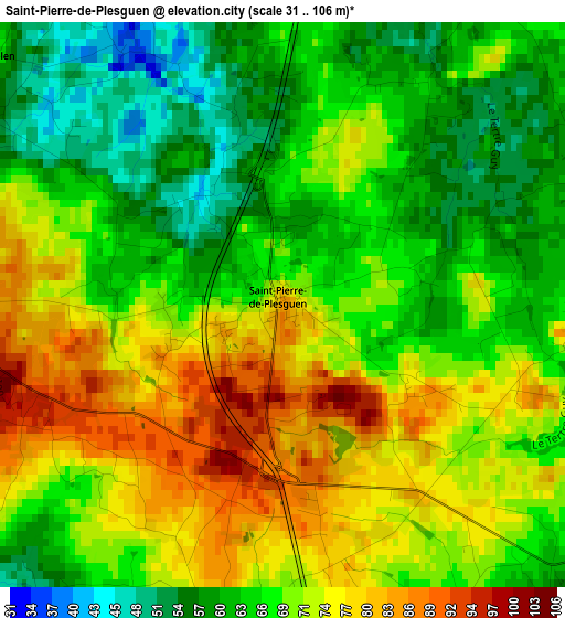 Saint-Pierre-de-Plesguen elevation map