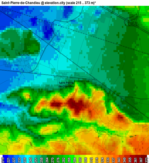 Saint-Pierre-de-Chandieu elevation map