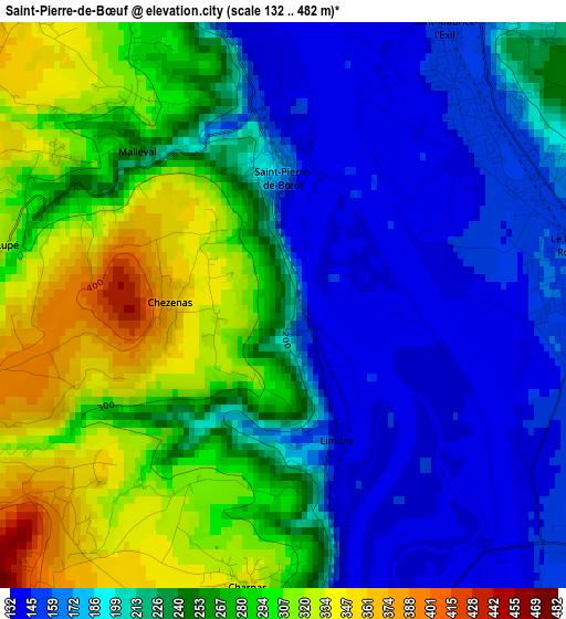 Saint-Pierre-de-Bœuf elevation map