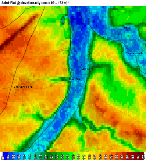 Saint-Piat elevation map