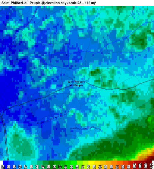 Saint-Philbert-du-Peuple elevation map