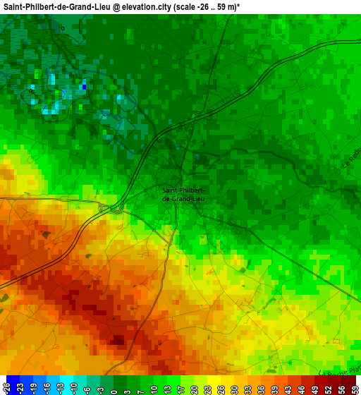 Saint-Philbert-de-Grand-Lieu elevation map