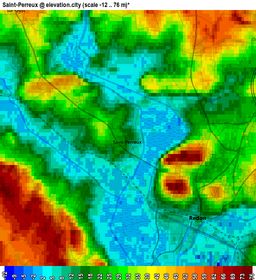 Saint-Perreux elevation map