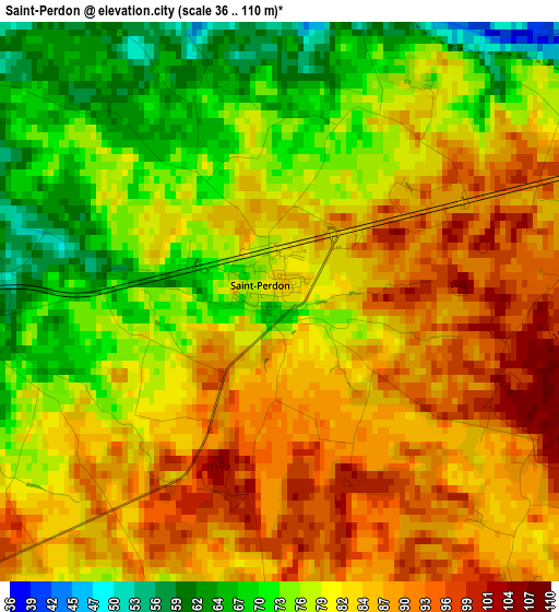 Saint-Perdon elevation map