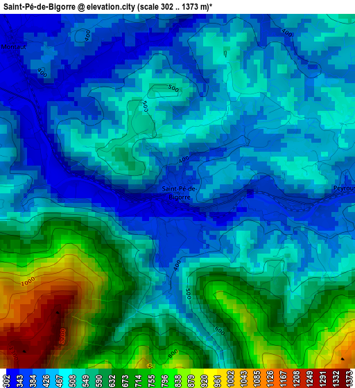 Saint-Pé-de-Bigorre elevation map