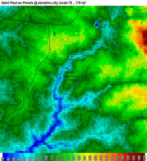 Saint-Paul-en-Pareds elevation map