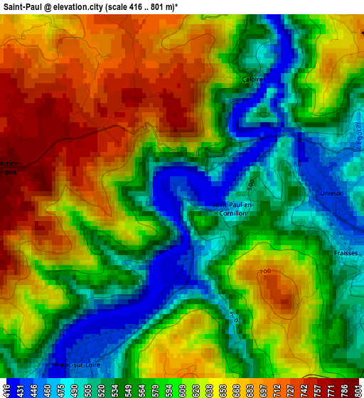 Saint-Paul elevation map