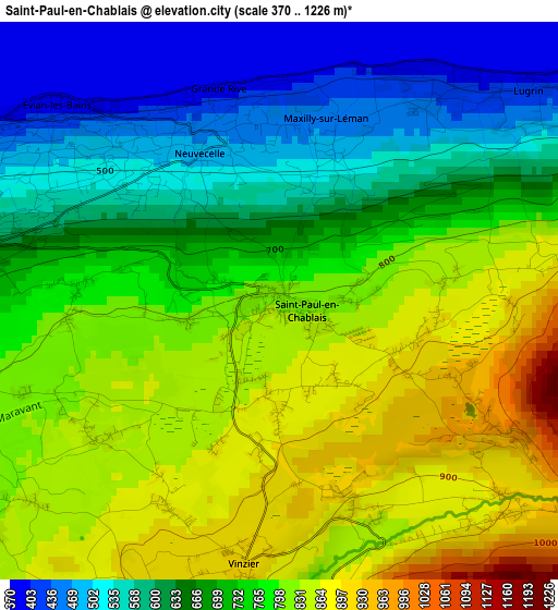 Saint-Paul-en-Chablais elevation map