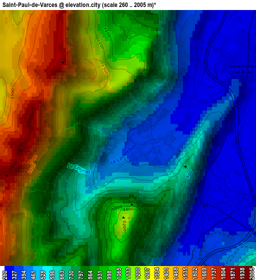 Saint-Paul-de-Varces elevation map