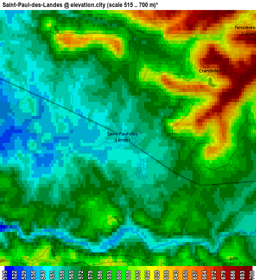 Saint-Paul-des-Landes elevation map