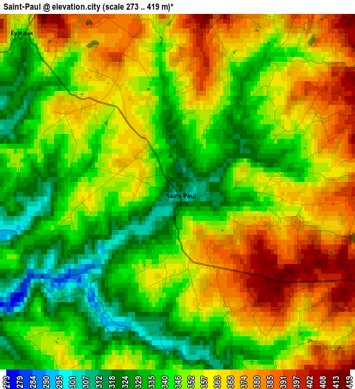 Saint-Paul elevation map