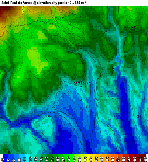 Saint-Paul-de-Vence elevation map
