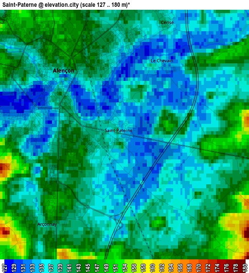 Saint-Paterne elevation map