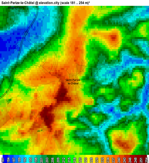 Saint-Parize-le-Châtel elevation map