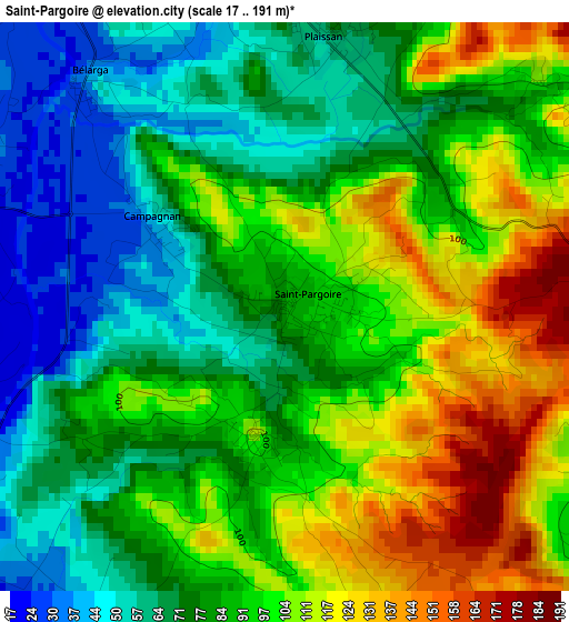 Saint-Pargoire elevation map