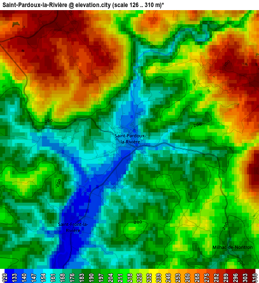 Saint-Pardoux-la-Rivière elevation map