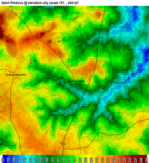 Saint-Pardoux elevation map