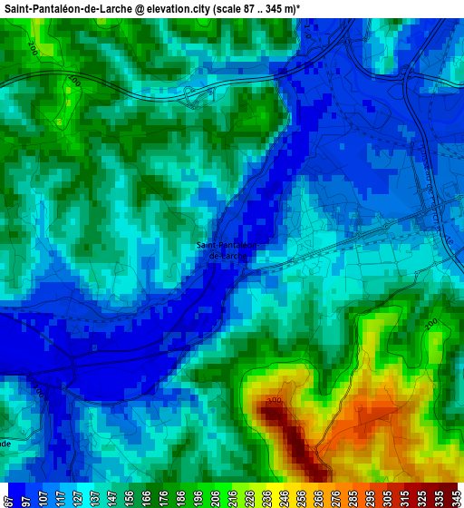 Saint-Pantaléon-de-Larche elevation map