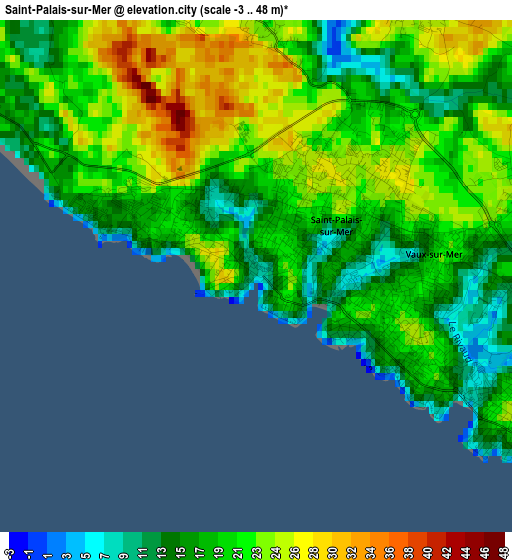 Saint-Palais-sur-Mer elevation map