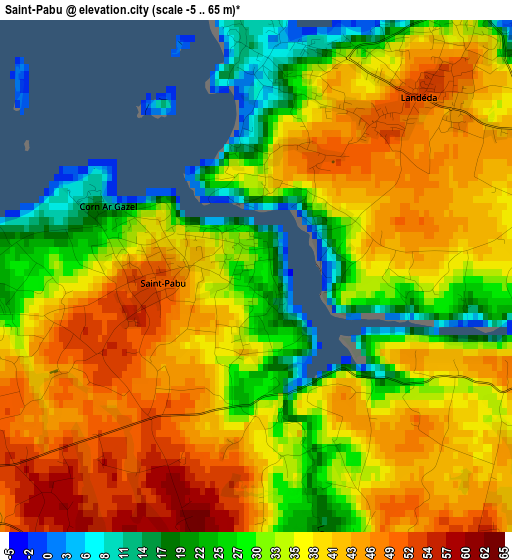 Saint-Pabu elevation map