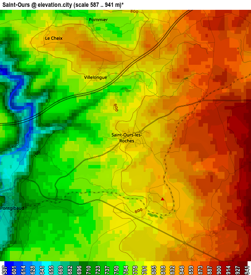 Saint-Ours elevation map