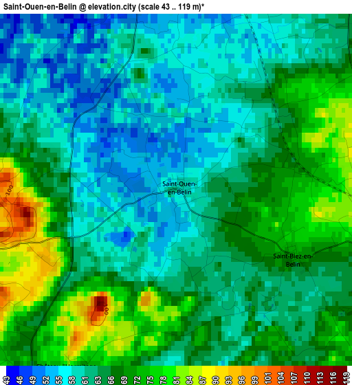 Saint-Ouen-en-Belin elevation map