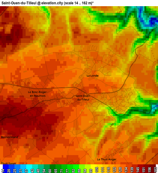 Saint-Ouen-du-Tilleul elevation map