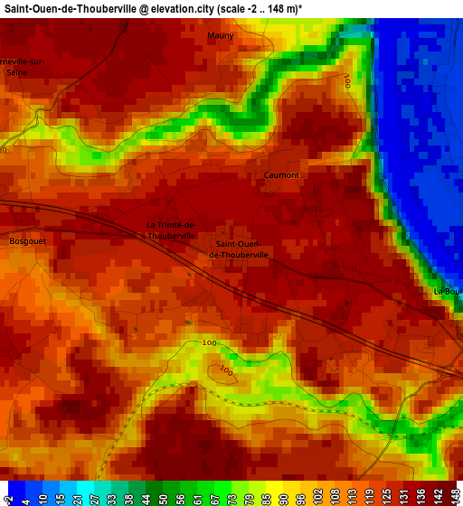 Saint-Ouen-de-Thouberville elevation map