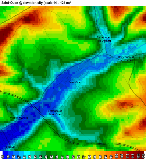 Saint-Ouen elevation map