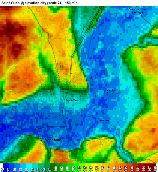 Saint-Ouen elevation map