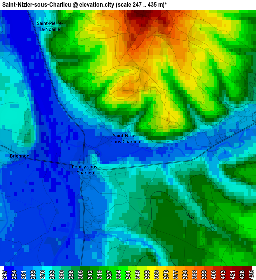 Saint-Nizier-sous-Charlieu elevation map