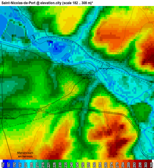 Saint-Nicolas-de-Port elevation map