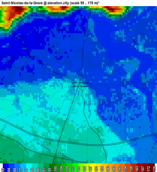 Saint-Nicolas-de-la-Grave elevation map