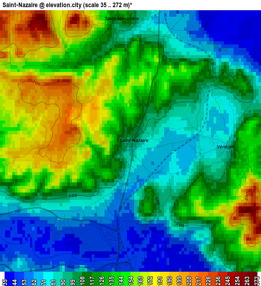 Saint-Nazaire elevation map