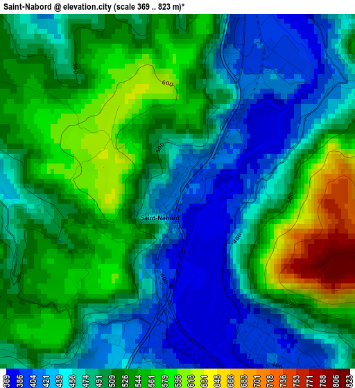 Saint-Nabord elevation map