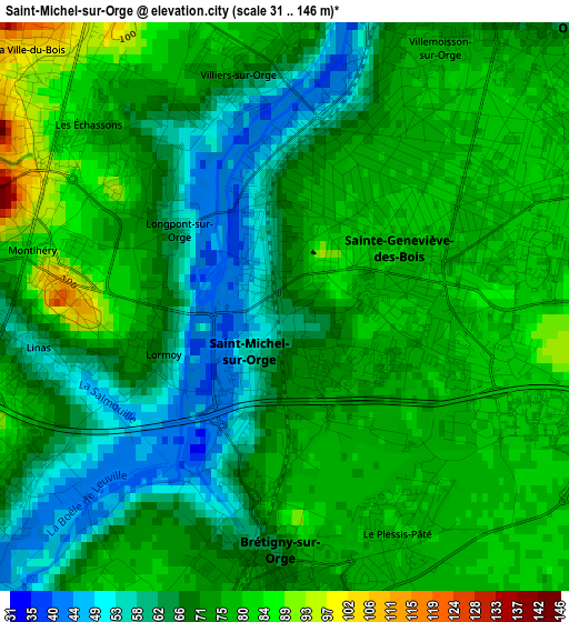 Saint-Michel-sur-Orge elevation map