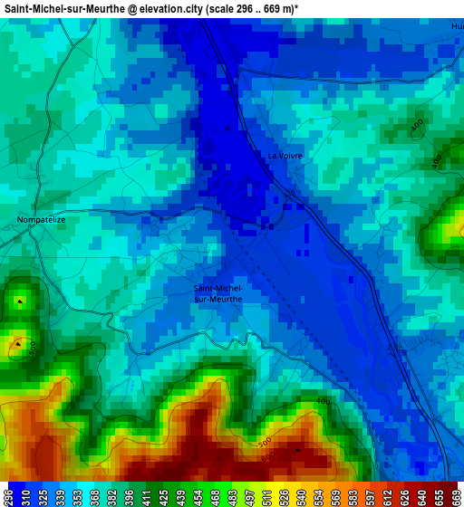 Saint-Michel-sur-Meurthe elevation map