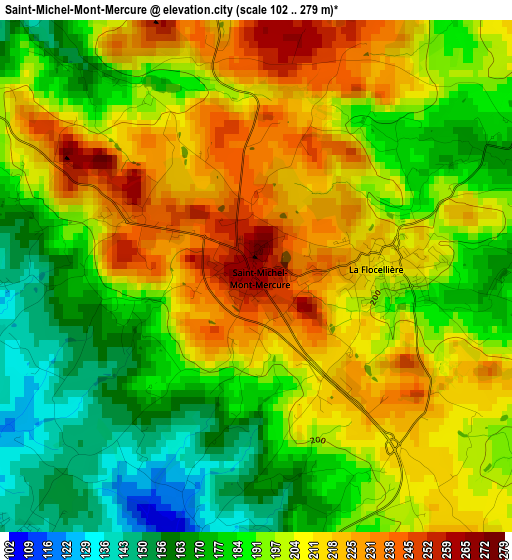 Saint-Michel-Mont-Mercure elevation map