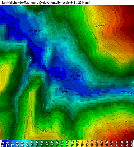 Saint-Michel-de-Maurienne elevation map