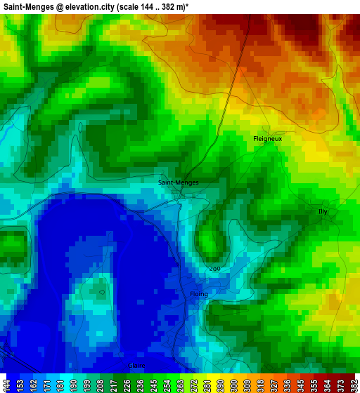 Saint-Menges elevation map