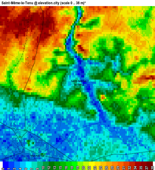 Saint-Même-le-Tenu elevation map