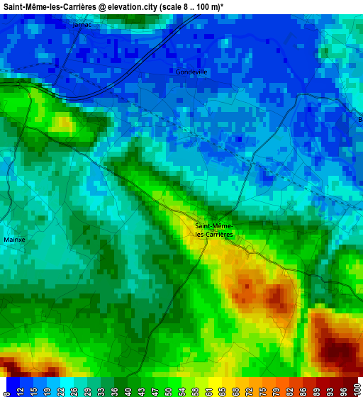 Saint-Même-les-Carrières elevation map