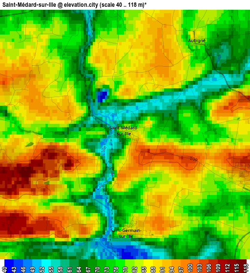 Saint-Médard-sur-Ille elevation map