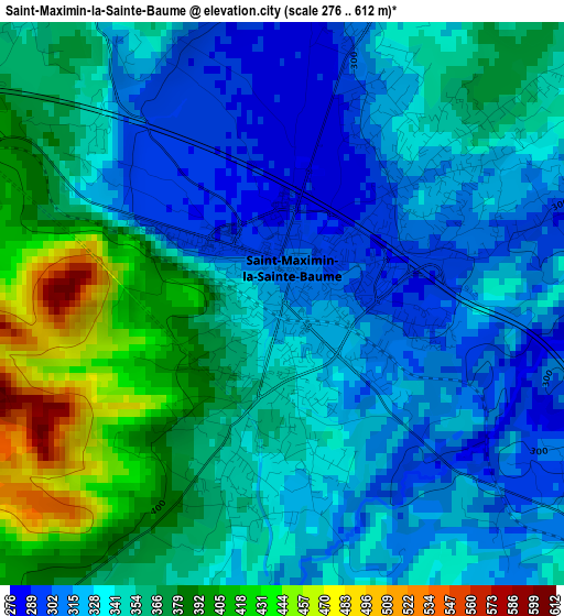Saint-Maximin-la-Sainte-Baume elevation map