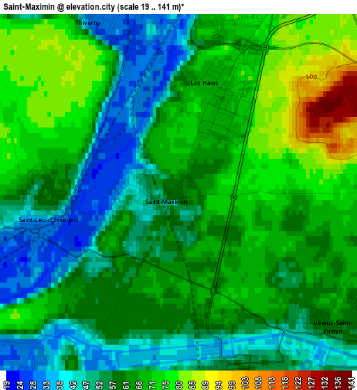 Saint-Maximin elevation map