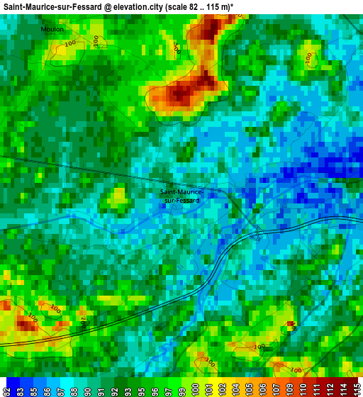 Saint-Maurice-sur-Fessard elevation map