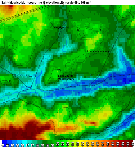 Saint-Maurice-Montcouronne elevation map