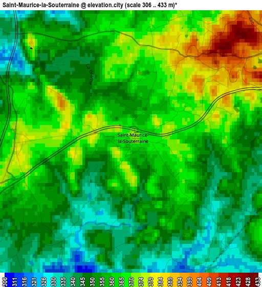 Saint-Maurice-la-Souterraine elevation map